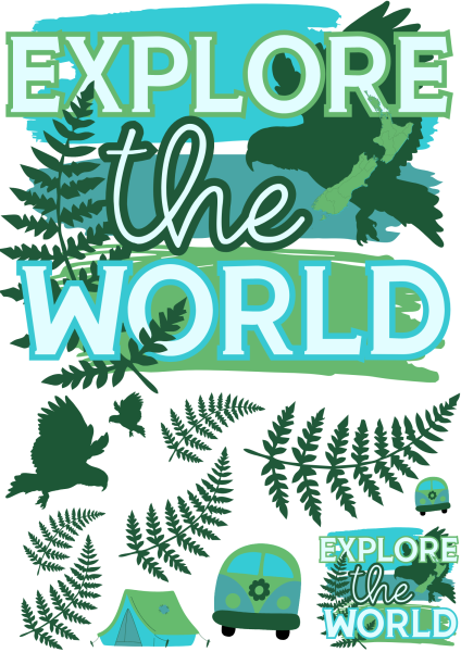 Bügelbild Exlore the world "Blue Pools"